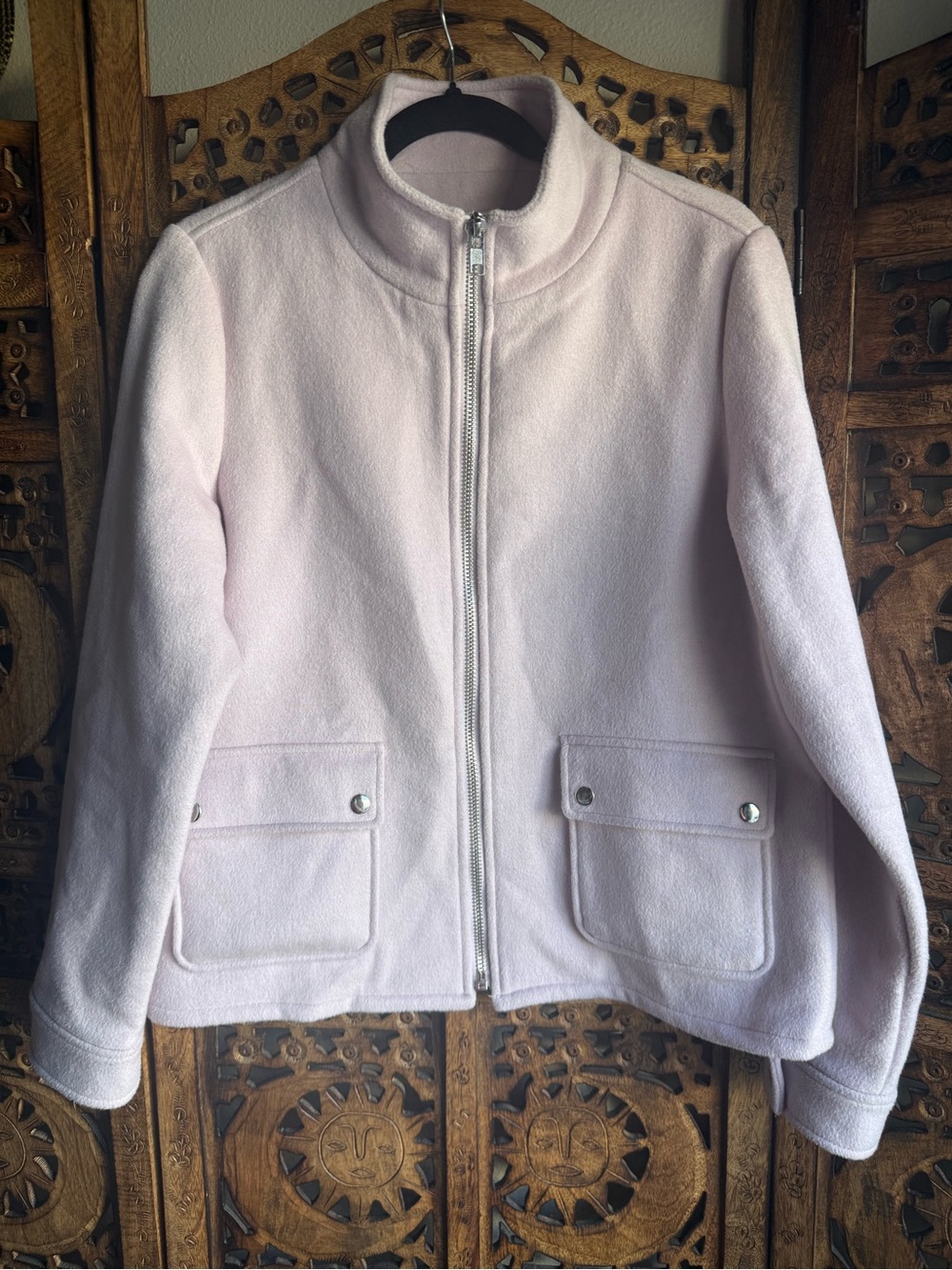 Joie Pink Wool Blend Full Zip Utility Jacket Size M